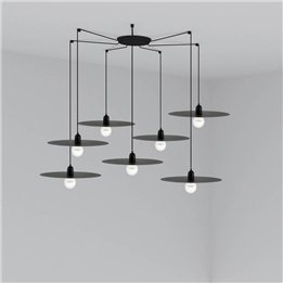 Lámpara colgante Faro Plat Negro E27 60W 7L 