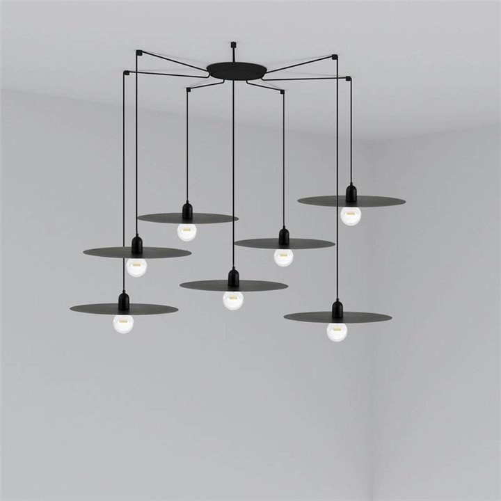 Lámpara colgante Faro Plat Negro E27 60W 7L 