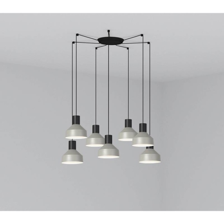 Lámpara colgante Faro Kombo Gris Ø200 1X E27 7L 