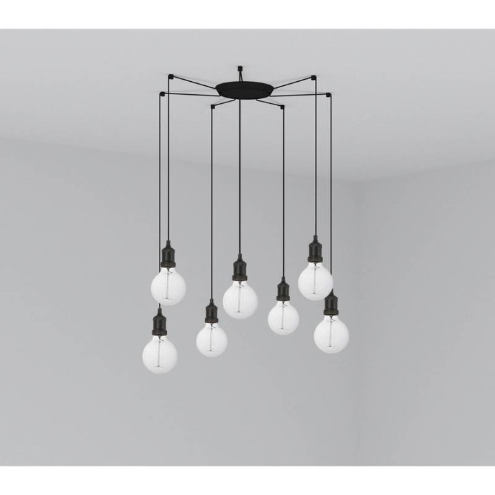 Lámparas empotrables Faro Art Colgante Negro 1Xe27 2M Cable 7L 