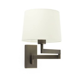 Apliques Faro Artis Articulado Bronce Pantalla Beige 