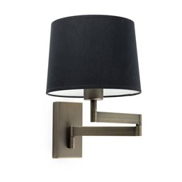 Apliques Faro Artis Articulado Bronce Pantalla Negra 