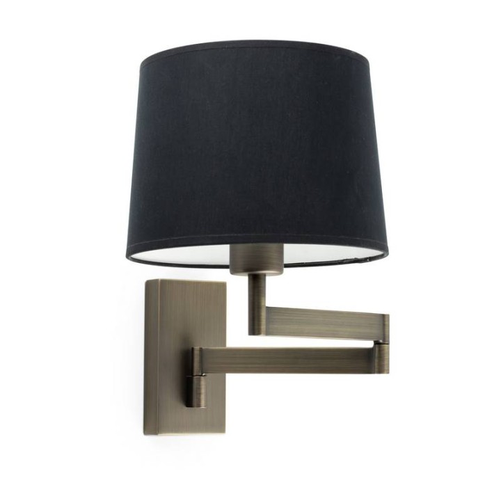 Apliques Faro Artis Articulado Bronce Pantalla Negra 
