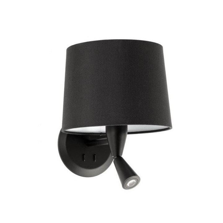 Apliques Faro Conga Apl. Lector Negro P.E27 Ø215*160*Ø190 Negra 