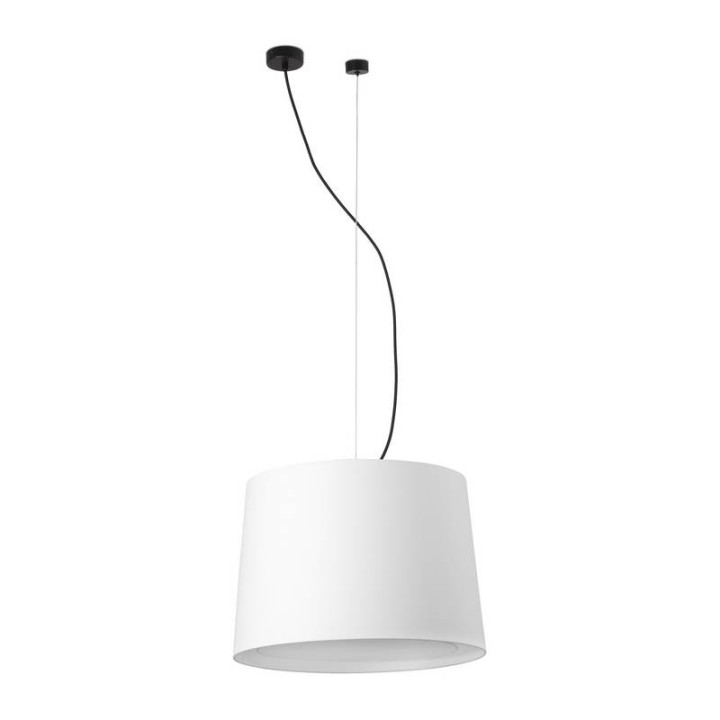 Lámpara colgante Faro Conga Negro P. E27 Ø500*350*Ø450 Blanca 