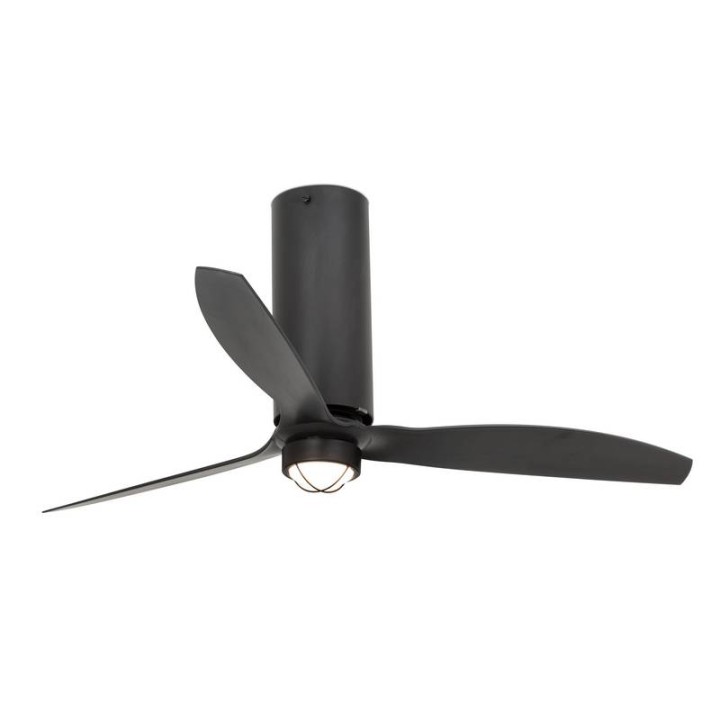 Ventiladores de Techo con luz Faro Tube Fan Ø1280Mm N/M 3 Palas Negras 17W 3000K S/R 