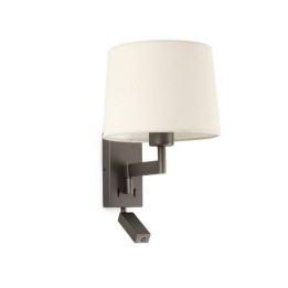 Apliques Faro Artis Con Lector Bronce Pantalla Beige 