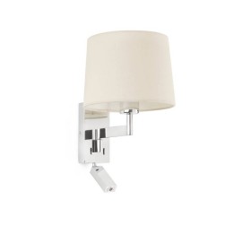 Apliques Faro Artis Con Lector Cromo Pantalla Beige 