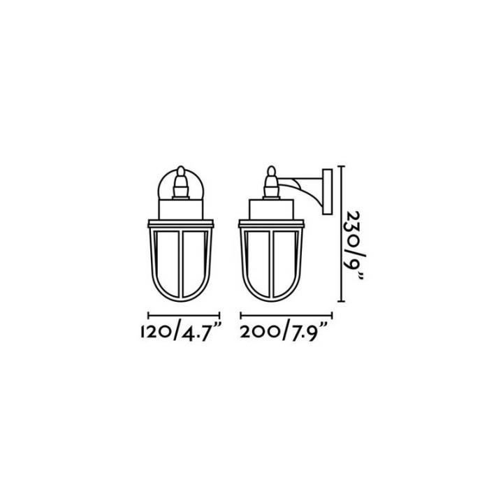 Apliques de Exterior Faro Nahir Laton E27 