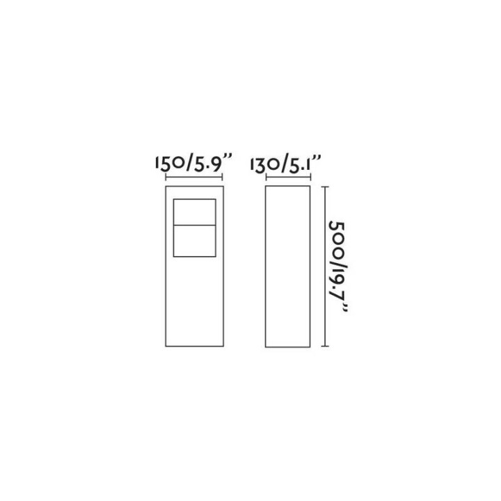Balizas Faro Cast Gris Oscuro Cemento H500Mm 10W 