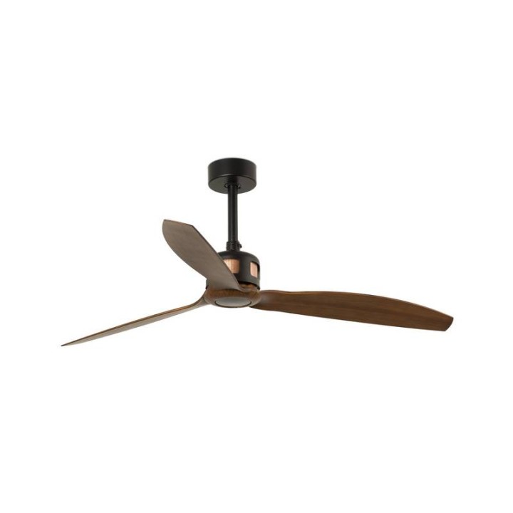 Ventiladores de Techo Faro Copper Fan Ø1280 Mm Negro Palas Madera Oscura S/R 