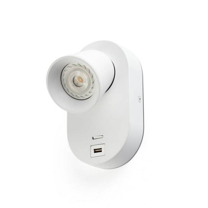 Apliques Faro Corb Blanco Gu10 + Usb 