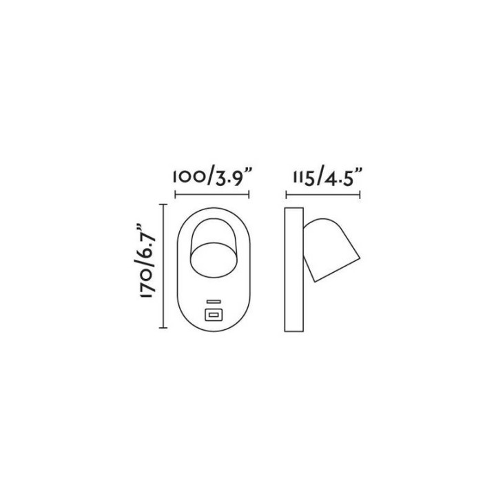 Apliques Faro Corb Blanco Gu10 + Usb 