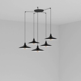 Lámpara colgante Faro Lang Negro E27 5L 
