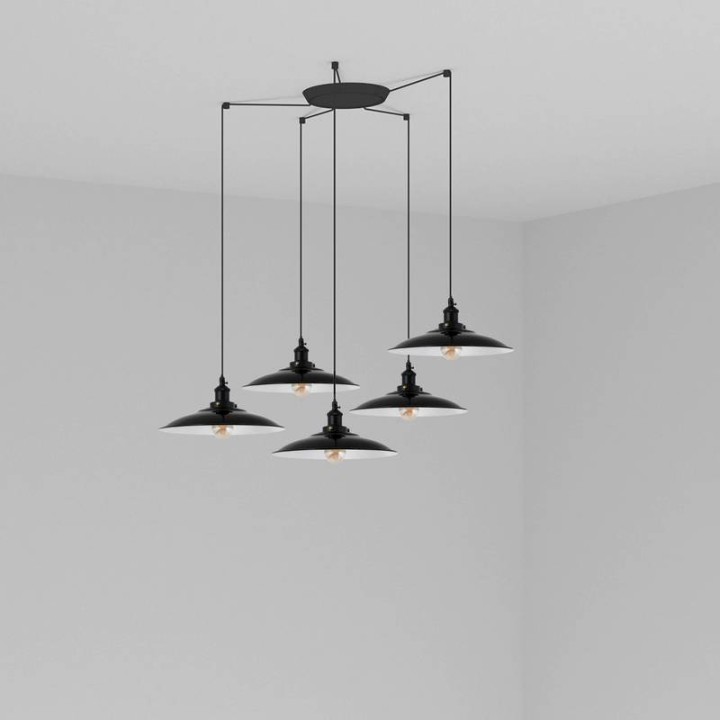 Lámpara colgante Faro Lang Negro E27 5L 
