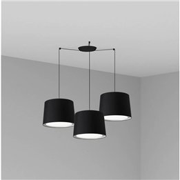 Lámpara colgante Faro Conga Negro P. E27 Ø500*350*Ø450 Negra 3L 