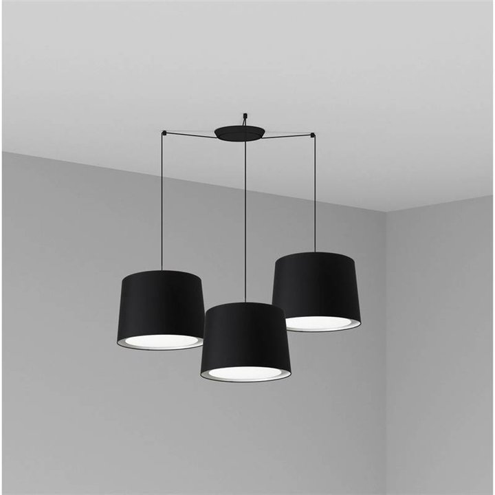 Lámpara colgante Faro Conga Negro P. E27 Ø500*350*Ø450 Negra 3L 