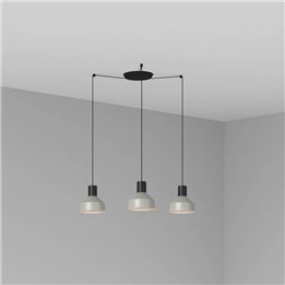 Lámpara colgante Faro Kombo Gris Ø200 1X E27 3L 