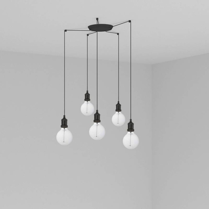 Lámparas empotrables Faro Art Colgante Negro 1Xe27 2M Cable 5L 
