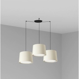 Lámpara colgante Faro Conga Negro P. E27 Ø500*350*Ø450 Blanca 3L 