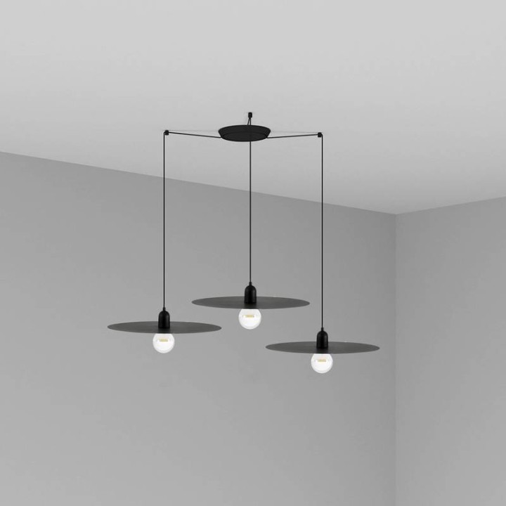 Lámpara colgante Faro Plat Negro E27 60W 3L 