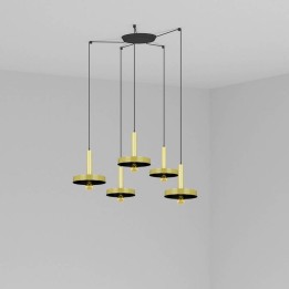 Lámpara colgante Faro Whizz Oro Satinado/ Negro E27 60W 5L 