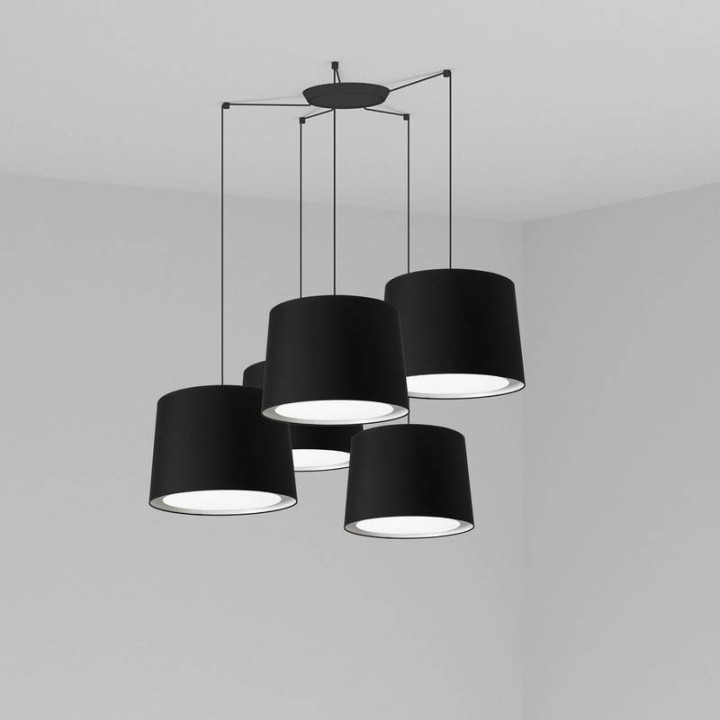Lámpara colgante Faro Conga Negro P. E27 Ø500*350*Ø450 Negra 5L 