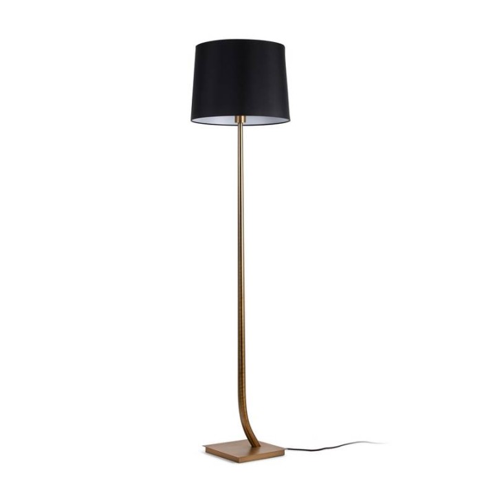 Lámparas Faro Rem Pie De Salon Bronce Pantalla Negra 