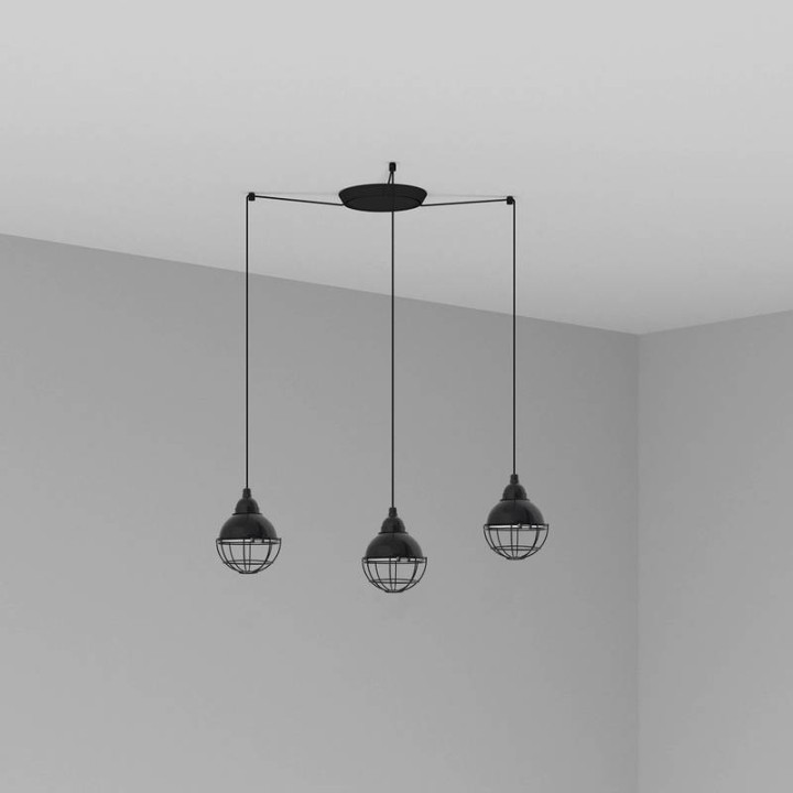 Lámpara colgante Faro Claire Negro E27 15W 3L 