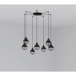 Lámpara colgante Faro Claire Negro E27 15W 7L 