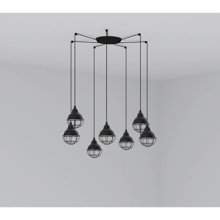 Lámpara colgante Faro Claire Negro E27 15W 7L 