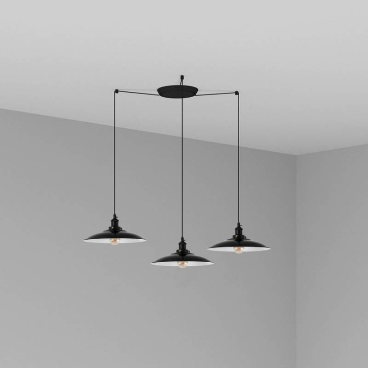Lámpara colgante Faro Lang Negro E27 3L 