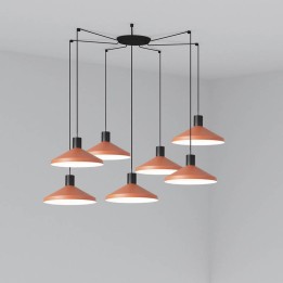 Lámpara colgante Faro Kombo Terracotta Ø400 1X E27 7L 