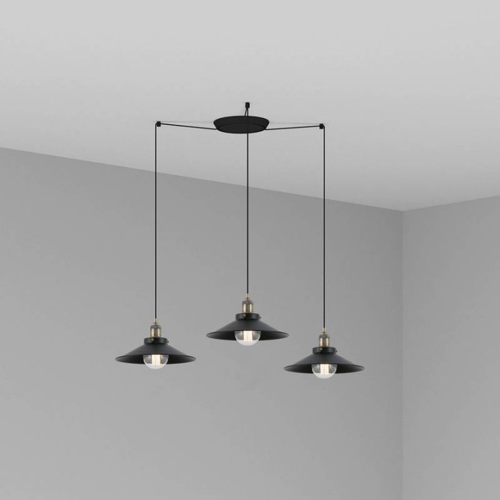 Lámpara colgante Faro Marlin Negro E27 60W 3L 