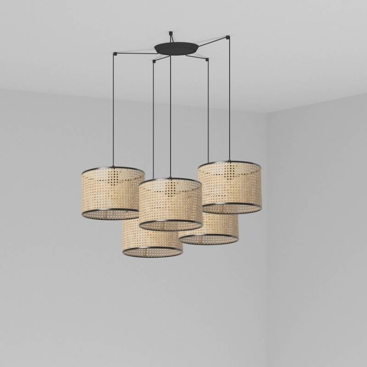 Lámpara colgante Faro Mambo Negro P. Ratan E27 Ø320*213*Ø320 5L 