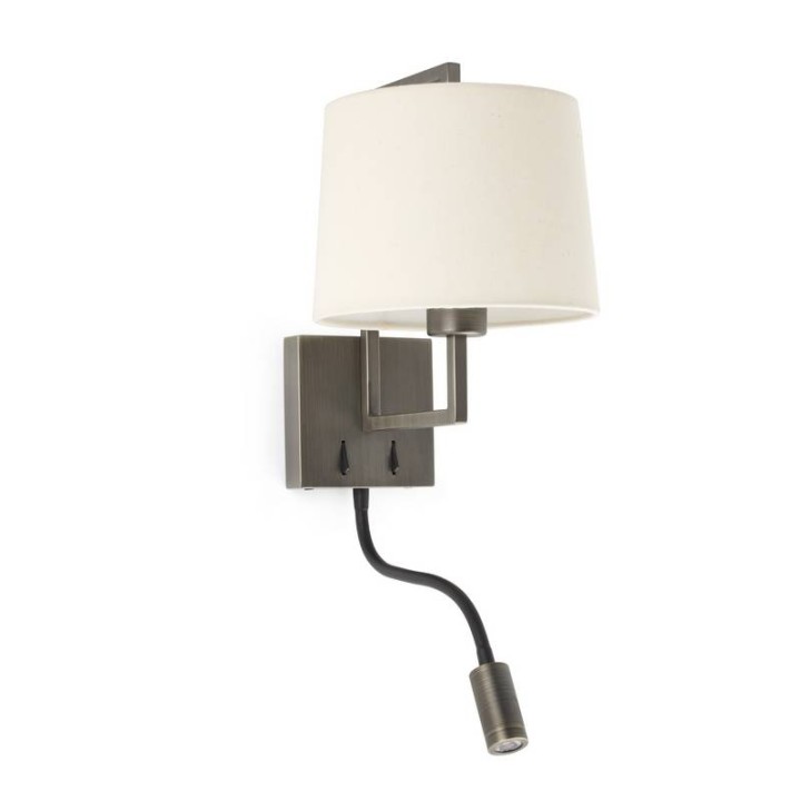 Apliques Faro Frame Con Lector Led Oro Viejo Pantalla Be 