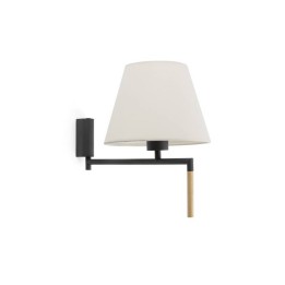 Apliques Faro Ron Gris Oscuro Pantalla Beige 