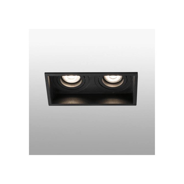 Lámparas empotrables Faro Hyde Negro Cuadrado Orientable 2L Gu10 