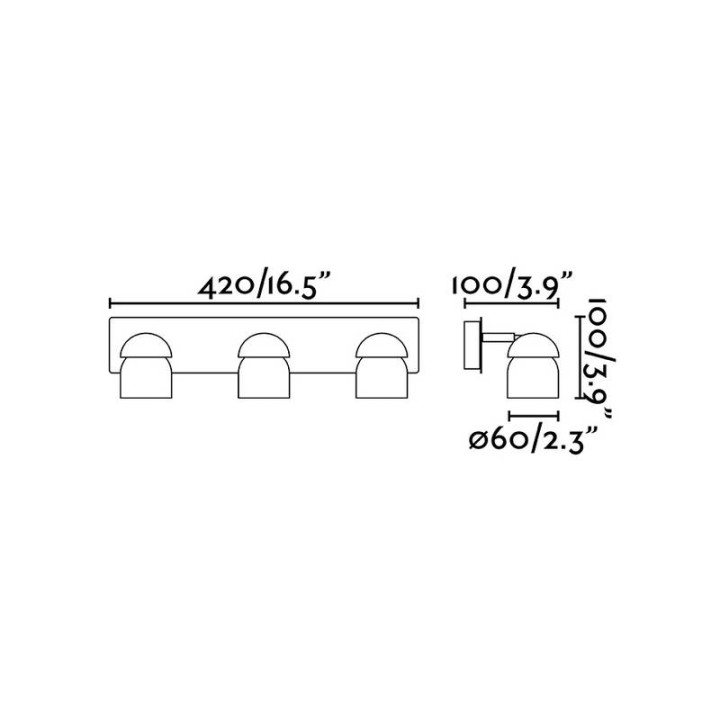 Apliques Faro Coco Negro 3Xgu10 