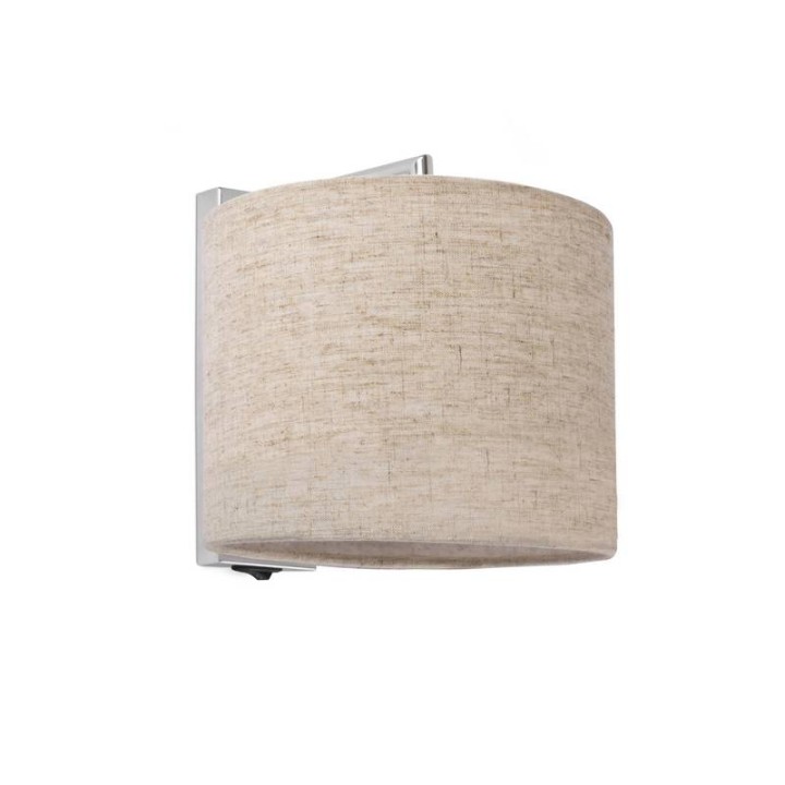 Apliques Faro Sahara Cromo Pantalla Lino 1Xe27 60W 