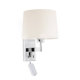 Apliques Faro Artis Con Lector Cromo Pantalla Blanca 