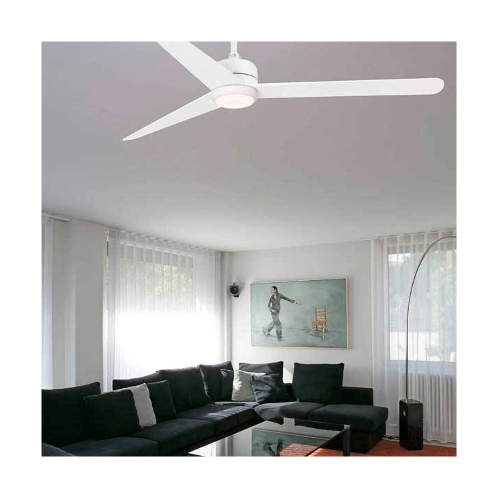 Ventilador de Techo Faro Nu Blanco con luz Led 18W 3000K