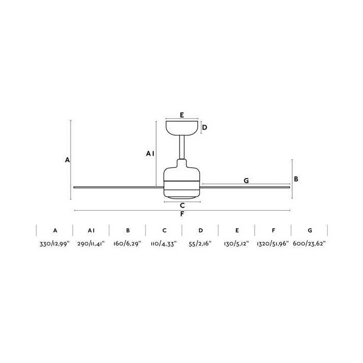 Ventilador de Techo Faro Nu Blanco con luz Led 18W 3000K
