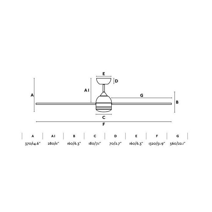 Ventiladores de techo Faro POROS con luz LED blanco Ø132cm con motor DC Smart Fan