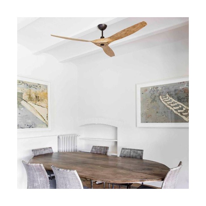 Ventiladores de Techo Faro MOREA Smart Fan con palas de madera de ⌀152cm y motor DC ultrasilencioso