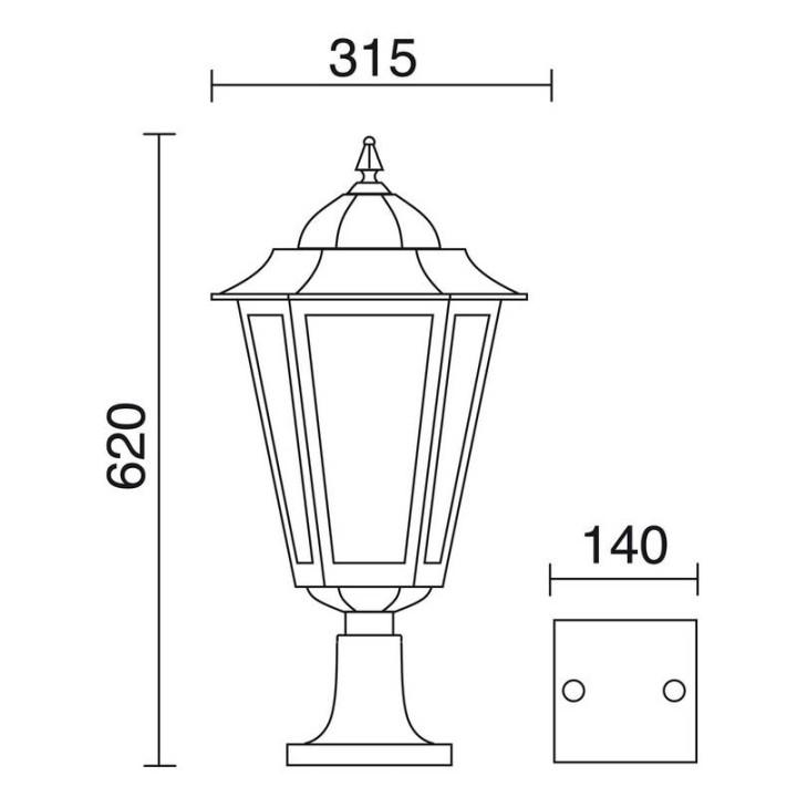 Luminaria de Exterior ELITE 6 IP43 E27 T. Negro DOPO 096N-G05X1A-02