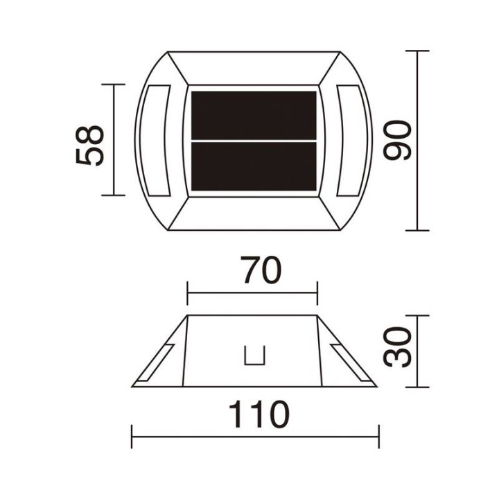 Luminaria de Exterior solar INTI 3+3 LED Intermitente ambar CRISTHER 152C-L07X1K-03