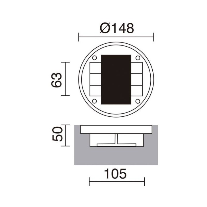 Luminaria de Exterior solar MITRA 3 LED interminente ambar CRISTHER 208A-L07X1K-03