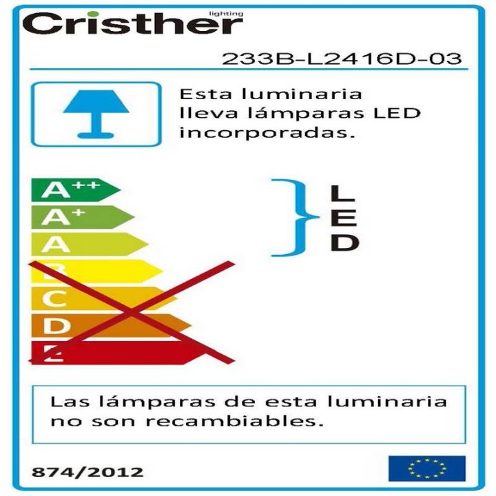 Lámpara PAR 56 IP68 LED 16W Gx16d Blanco CRISTHER 233B-L2416D-03