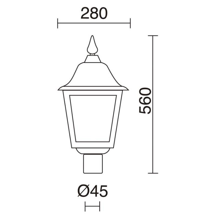 Cabezal para Farolas ROB IP43 70W E27 Blanco cri .trans. DOPO 264N-G05X1A-01